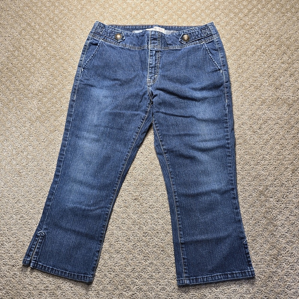 Levi Strauss Signature Womens Jeans 12 Stretch Bootcut Trouser Dark Wash Denim